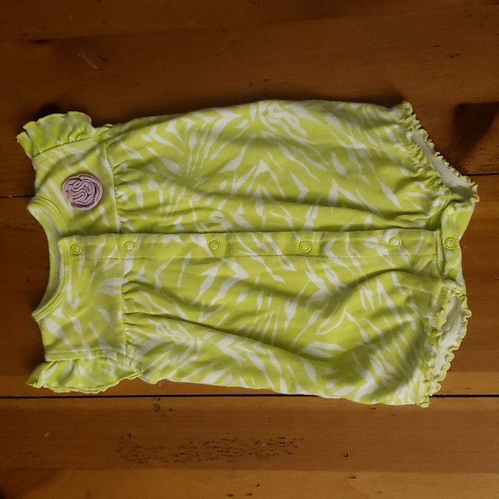 3/$10 - green & white romper